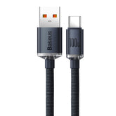 Baseus Crystal Shine Series USB-A to Type-C Charging Cable 100W 2M Black